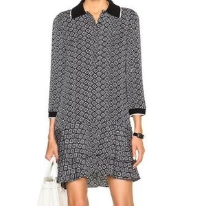 DVF Black White Samuella Shirt Dress -size 0